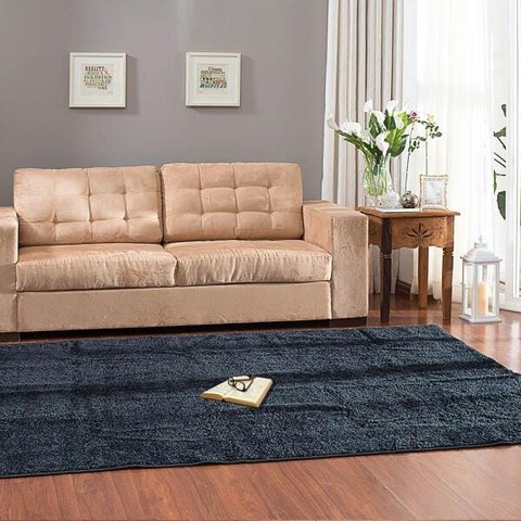 Tapete Super Macio Apolo Casa Dona 200x300 Preto