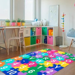 Tapete para Quarto Abc Antiderrapante 100x140cm Colorido Casa Dona - 2