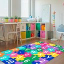 Ver imagem 2 de Tapete para Quarto Abc Antiderrapante 100x140cm Colorido Casa Dona