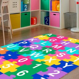 Tapete para Quarto Abc Antiderrapante 100x140cm Colorido Casa Dona - 3