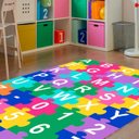 Ver imagem 3 de Tapete para Quarto Abc Antiderrapante 100x140cm Colorido Casa Dona