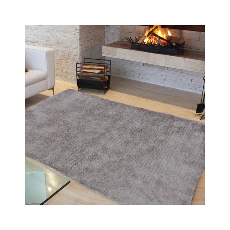 Tapete Liso para Sala e Quarto Soft Peludo Casa Dona 200x300cm Cinza