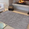 Tapete Liso para Sala e Quarto Soft Peludo Casa Dona 200x300cm Cinza - 1