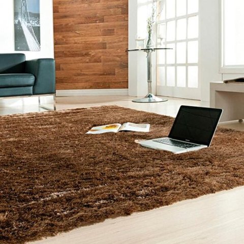 Tapete Peludo Sala e Quarto Casa Dona Felpudo Shaggy 150x200cm Tabaco