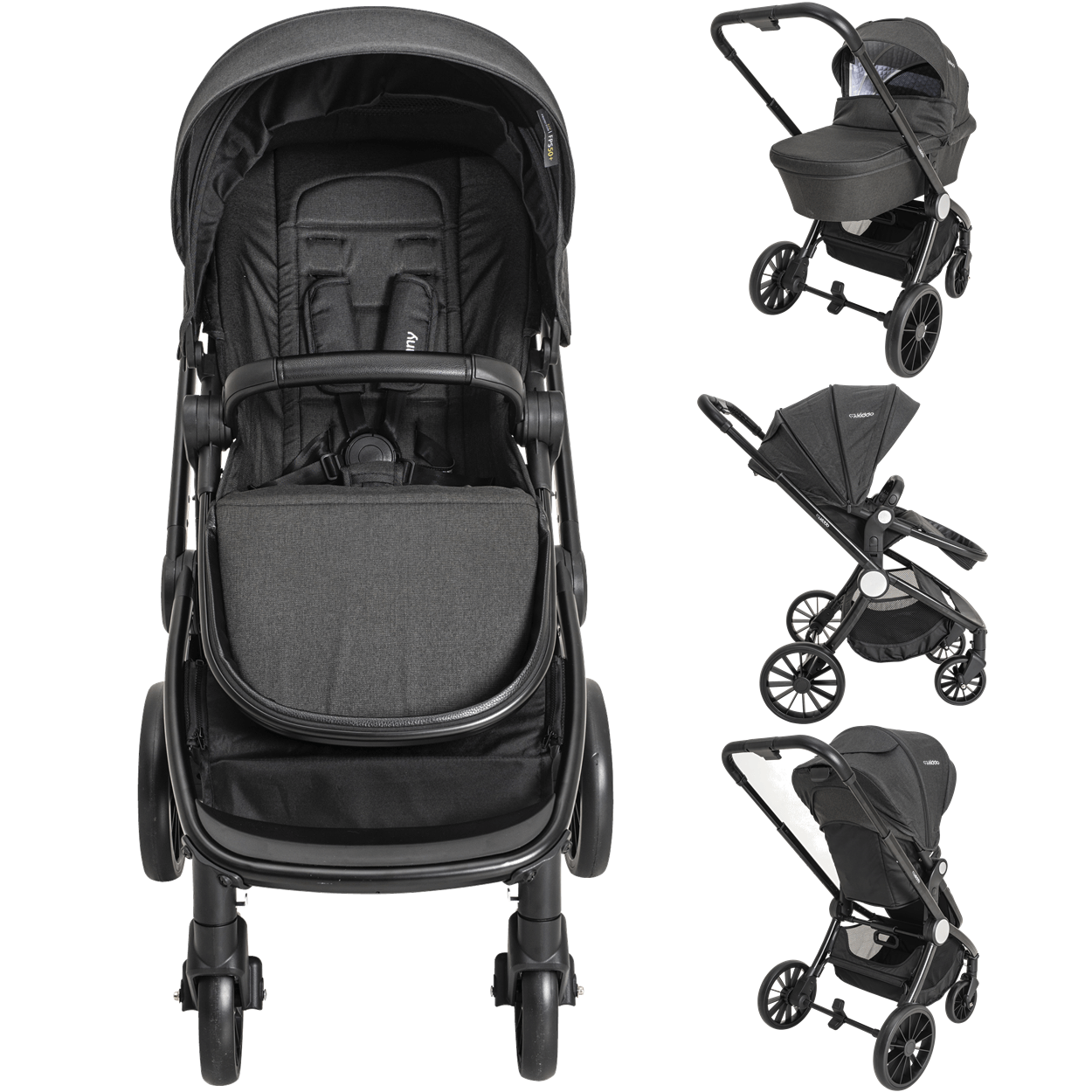 Carrinho de Bebe Moises Bebe Conforto Base Kiddo Sunny Preto - 2