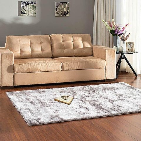 Tapete Super Macio Apolo Casa Dona Cinza 150x200cm