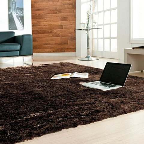 Tapete Peludo Sala e Quarto Casa Dona Felpudo Shaggy 150x200cm Marrom