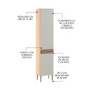 Ver imagem 4 de Armário Paneleiro 2 Portas Cozinha Modulada Serena Mdp 40x202x31,5cm Avelã/branco Texturizado 0466