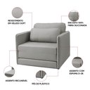 Ver imagem 3 de Poltrona Cama Retratil Compacta Dália Fixa Veludo K01 - D’Rossi