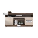 Ver imagem 3 de Rack Yara para Tv até 47 Polegadas com 2 Portas de Giro Nogueira Real/ Off White - Colibri