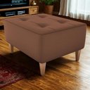 Ver imagem 2 de Puff Decorativa para Sala Piva 62x52 Cm Veludo Inca Ferrugem Milani Store