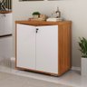 Armário para Escritório Y37 2 Portas com Chave Freijo/branco - Artany Móveis - 1