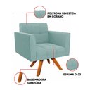 Ver imagem 3 de Poltrona Sala Decorativa Elisa Base Giratória Castanho Mm30 Cotelê Ext/veludo Menta D03 - D’Rossi