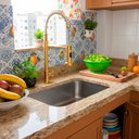 Ver mais imagens de Kit Cuba Simples Gourmet 44x44 Inox 304 com Torneira Retrátil Brinovar Luxo