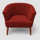 Ver imagem 6 de Poltrona Estofada Tecido Veludo Aconchegante Pés de Madeira para Sala de Estar Moderna