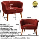 Ver imagem 2 de Poltrona Estofada Tecido Veludo Aconchegante Pés de Madeira para Sala de Estar Moderna