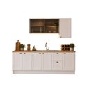 Ver imagem 2 de Cozinha Modulada Olivia 5 Peças com Aéreo com Vidro Reflex e Balcão de 120cm para Pia Poliman Móveis