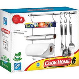 Suporte para Utensílios Cook Home 6 6 Peças Aço Cromado - 2