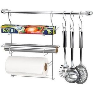 Suporte para Utensílios Cook Home 6 6 Peças Aço Cromado