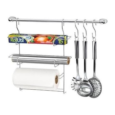 Suporte para Utensílios Cook Home 6 6 Peças Aço Cromado