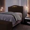 Ver imagem 2 de Cabeceira Cama Box Casal Queen 160cm Imperial J02 Corano Marrom Escuro - Mpozenato