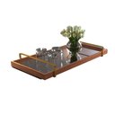 Ver imagem 2 de Bandeja Decorativa Espelhada Alça Dourada Larflex Madeira