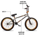 Ver imagem 4 de Bicicleta Aro 20 Bmx U-brake Rotor K7 Cog 9 Freedom P03 Cromado e Dourada - D’Rossi