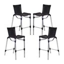 Ver imagem 1 de 4 Banquetas em Alumínio Fortaleza Alta com Encosto Preto