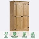 Ver imagem 2 de Guarda Roupa Madeira 2 Portas 1 Gaveta Armário Rustico Idimex