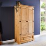 Guarda Roupa Madeira 2 Portas 1 Gaveta Armário Rustico Idimex - 1
