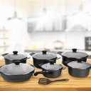 Ver imagem 3 de Conjunto Turmalina Plus em Alumínio Fundido Revestimento Cerâmica Antiaderente 6 Peças Preto