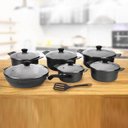 Ver imagem 2 de Conjunto Turmalina Plus em Alumínio Fundido Revestimento Cerâmica Antiaderente 6 Peças Preto