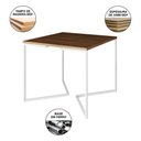 Ver imagem 5 de Mesa Jantar Industrial Quadrada Amêndoa 90Cm Base V C/4 Poltronas Brancas Ferro Branc Cor: Amendoa