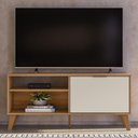 Ver imagem 2 de Rack Bancada Madri 115cm Nature/off White para Tv até 50” - Peternella Móveis
