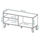 Ver imagem 5 de Rack Bancada Madri 115cm Nature/off White para Tv até 50” - Peternella Móveis