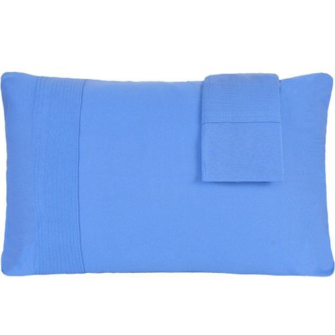 Jogo de Fronhas Bella Cama Malha 100% Algodão 50x70cm Azul