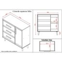 Ver imagem 4 de Cômoda Sapateira Mila 95cm 1 Porta 3 Gavetas Cor:savana / Off White