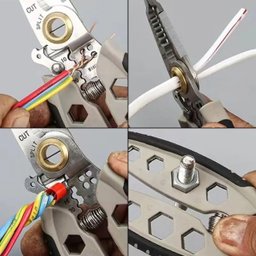 Alicate Multiuso para Eletricista Corta Grimpa Desencapa Aperta Enrola Fio - 4
