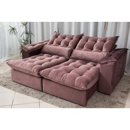 Sofá Retrátil e Reclinável Ipanema 1,80m em Tecido Veludo C/pillow Nos Braços - Montagem Inclusa:ros - 2