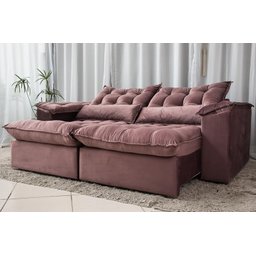 Sofá Retrátil e Reclinável Ipanema 1,80m em Tecido Veludo C/pillow Nos Braços - Montagem Inclusa:ros - 3