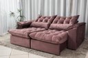 Ver imagem 1 de Sofá Retrátil e Reclinável Ipanema 1,80m em Tecido Veludo C/pillow Nos Braços - Montagem Inclusa:ros