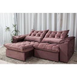 Sofá Retrátil e Reclinável Ipanema 1,80m em Tecido Veludo C/pillow Nos Braços - Montagem Inclusa:ros - 5