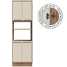 Coluna Cozinha Modular 100% MDF Édez Uno, 4 Portas e 1 Prateleira, Off White e Louro Freijó - 4