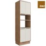 Coluna Cozinha Modular 100% MDF Édez Uno, 4 Portas e 1 Prateleira, Off White e Louro Freijó - 1