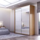 Ver imagem 1 de Guarda-roupa Roupeiro Solteiro com 02 Portas 179 Cm 100% Mdf Dalla Costa: Freijó/off White