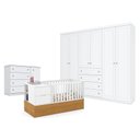 Ver imagem 1 de Quarto de Bebê Americano 6 Portas Com berço Americano Multifuncional Formare Branco Freijó - Matic