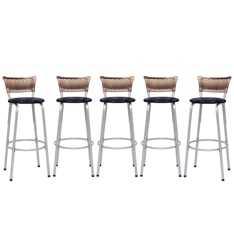 Kit 5 Banqueta Bistro para Cozinha Junco Cappuccino Àrea Gourmet Balcão Bancada bares Churrasqueira