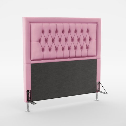 Cabeceira Estofada Decorativa Pegasus 160 Para Cama Queen Sued Rosê Aradecor