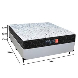 Cama Box Casal + Colchão Espuma D33 Semi Ortopédico Extra Firme Comfort Prime 72x138x188 Cor:Branco - 4