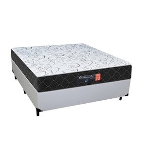 Cama Box Casal + Colchão Espuma D33 Semi Ortopédico Extra Firme Comfort Prime 72x138x188 Cor:Branco